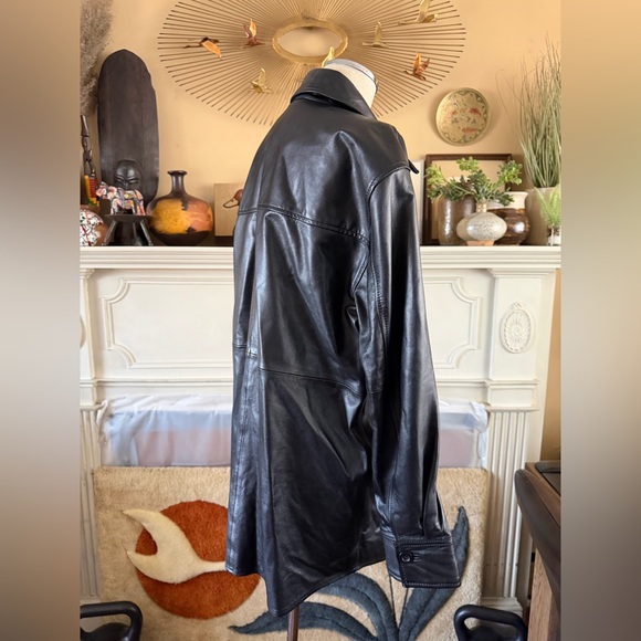 Quince 100% Leather Shirt Jacket in black size M - Picture 10 of 16